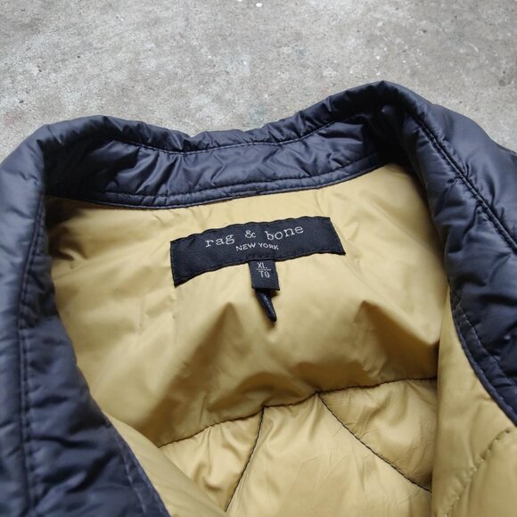 Designer 'Rag & Bone' dark grey/black down quilted hunting jacket men's XL - Picture 6 of 8